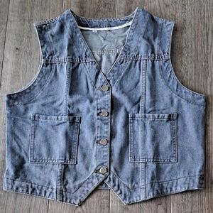Denim Button-Up Vest